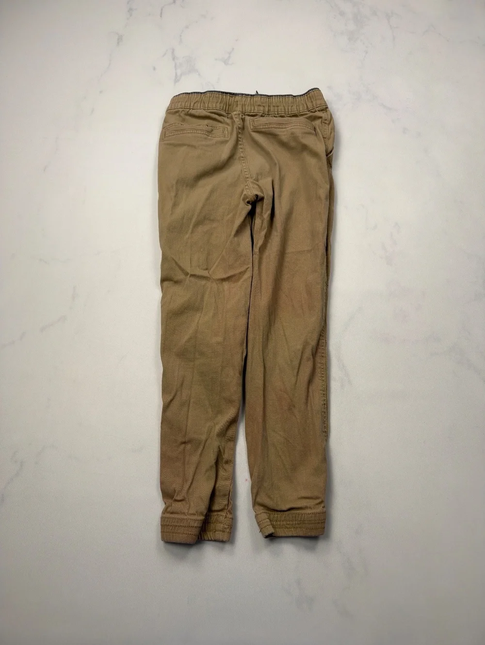 Plugg Tan Casual Cargo Pants Drawstring Waist Elastic Cuffs - Boys M